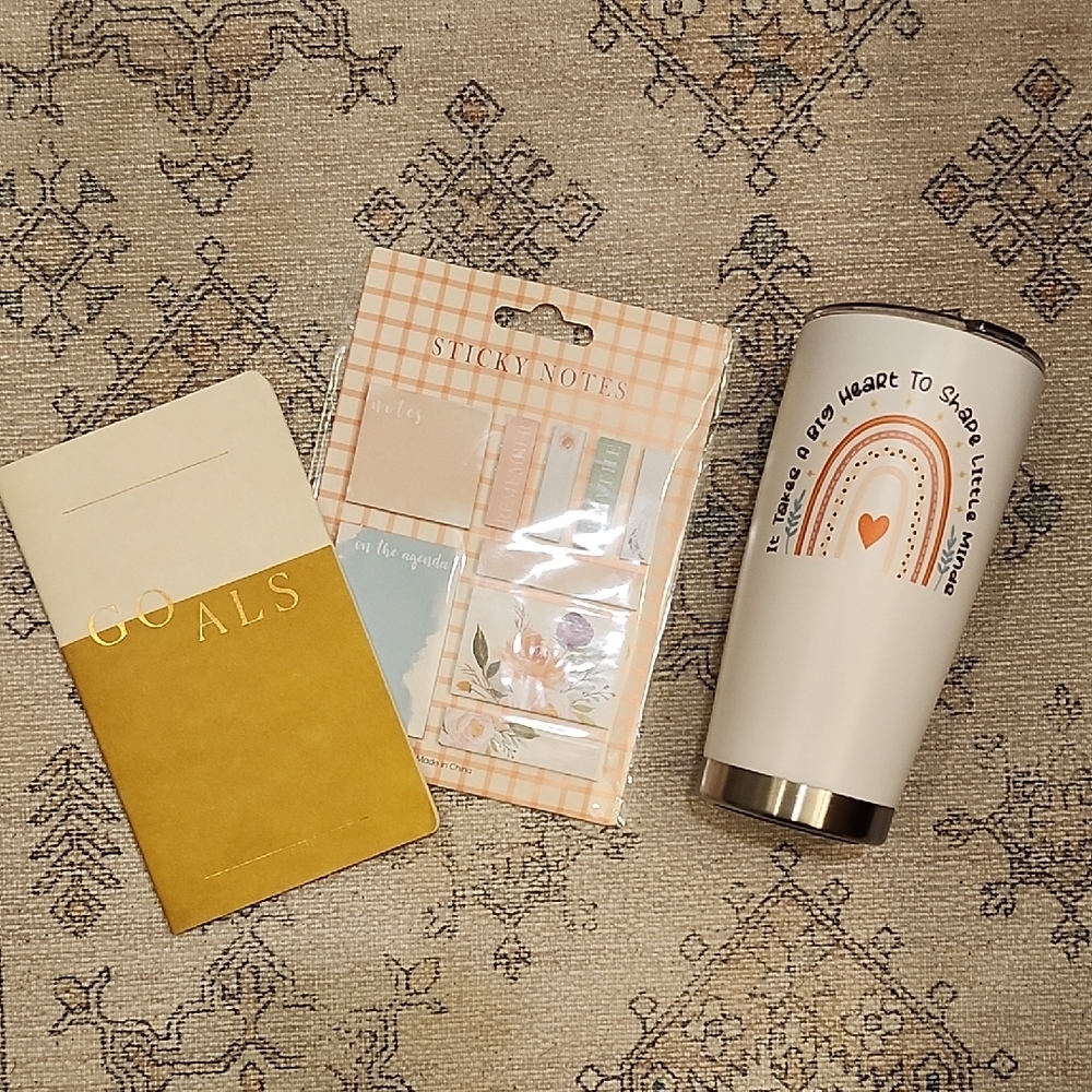 Teacher Gift Set - Sticky Notes, Planner & Tumbler